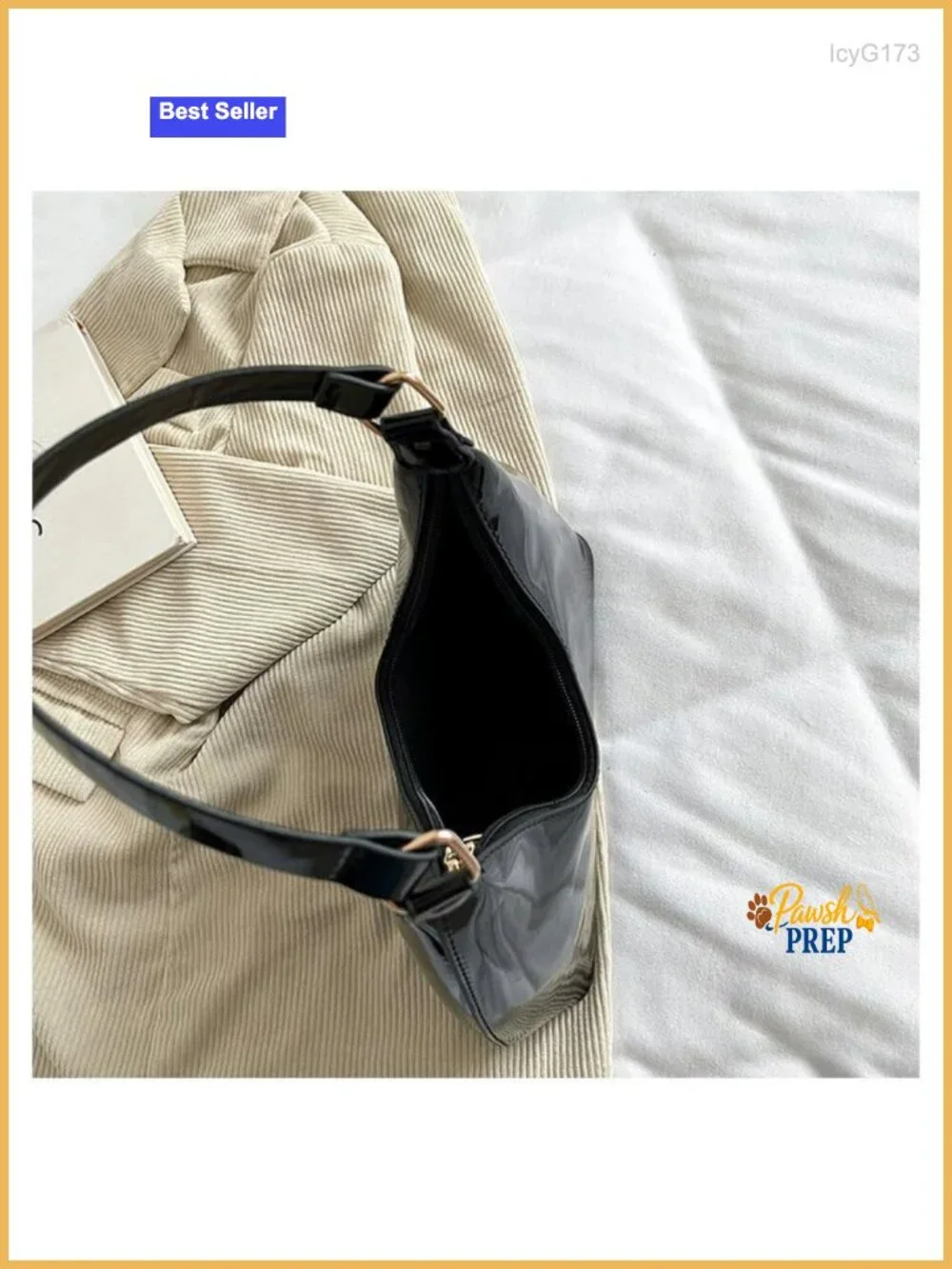 Patent Leather Hobo Bag Crescent Shoulder Bag Small Tote Satchel Purse